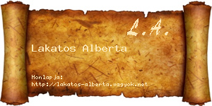 Lakatos Alberta névjegykártya